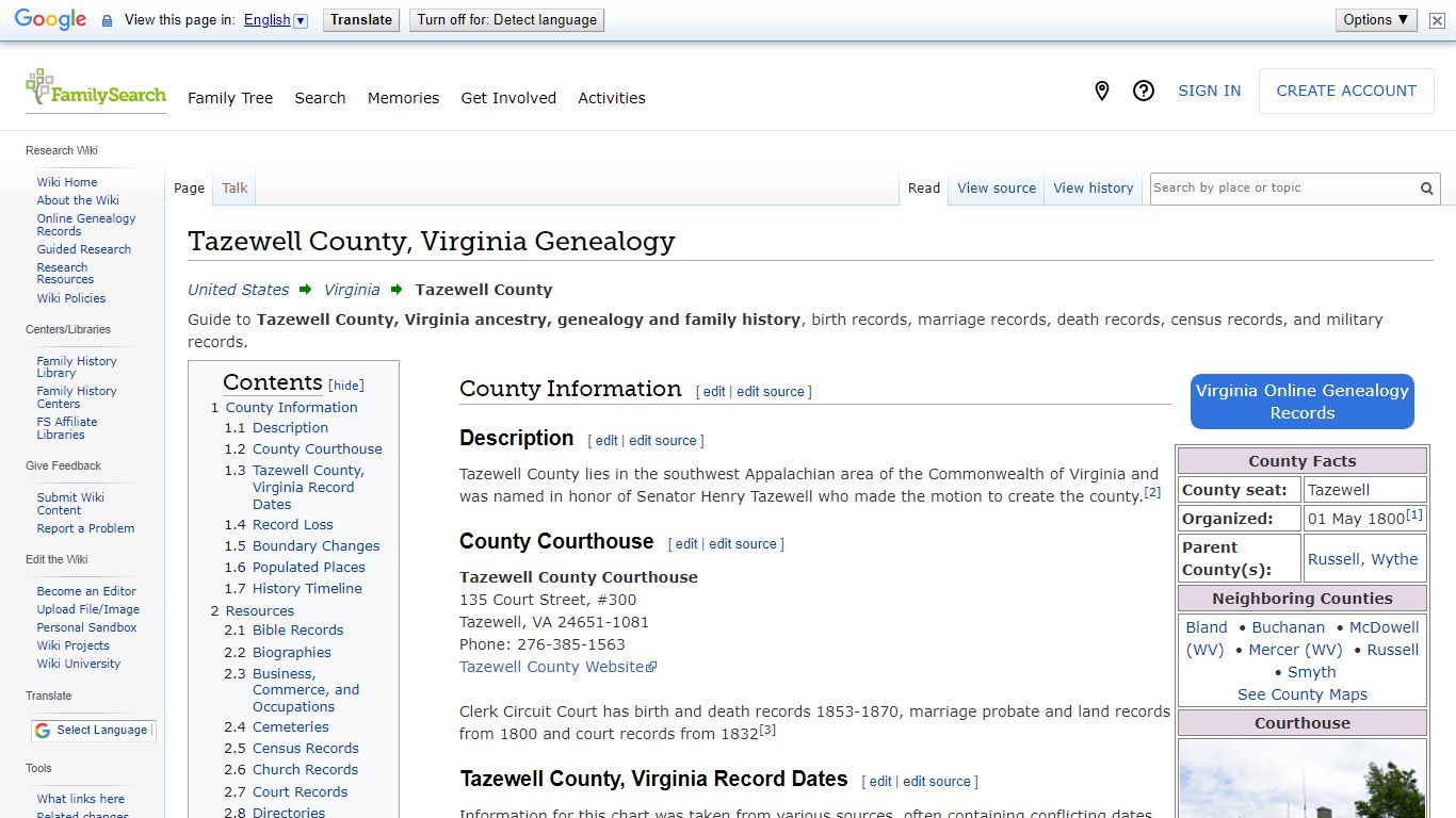 Tazewell County, Virginia Genealogy • FamilySearch