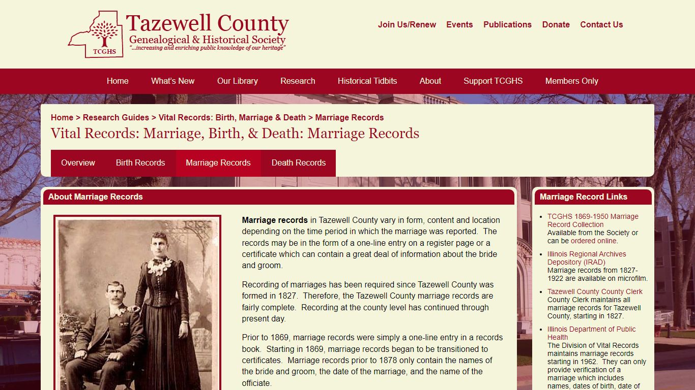 Vital Records: Marriage – Tazewell County Genealogical & Historical Society