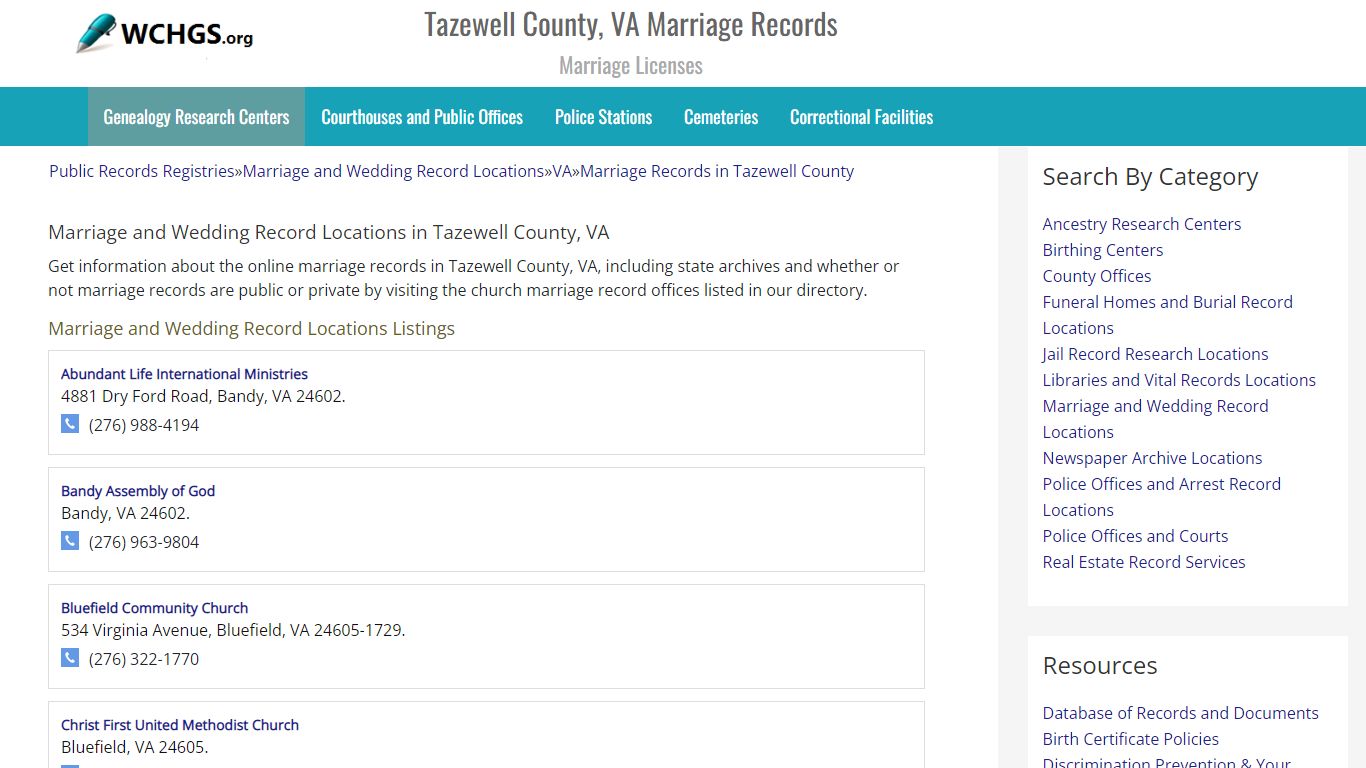 Tazewell County, VA Marriage Records - Marriage Licenses