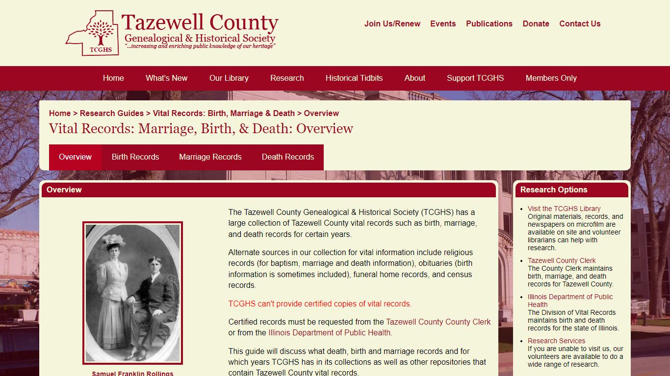 Vital Records: Birth, Marriage & Death – Tazewell County Genealogical ...